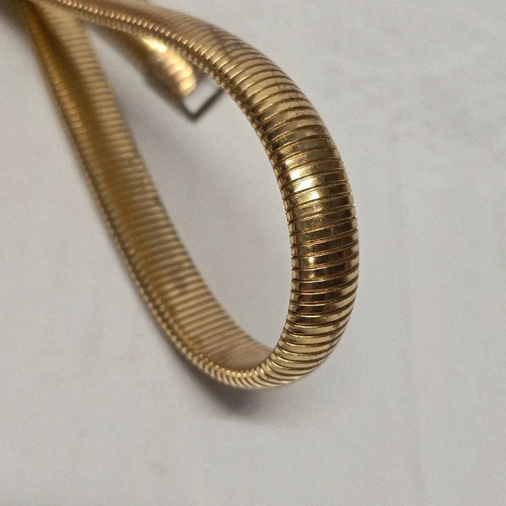 Vintage gold tone stretchy snake chain belt Disco 80s Boho Chic